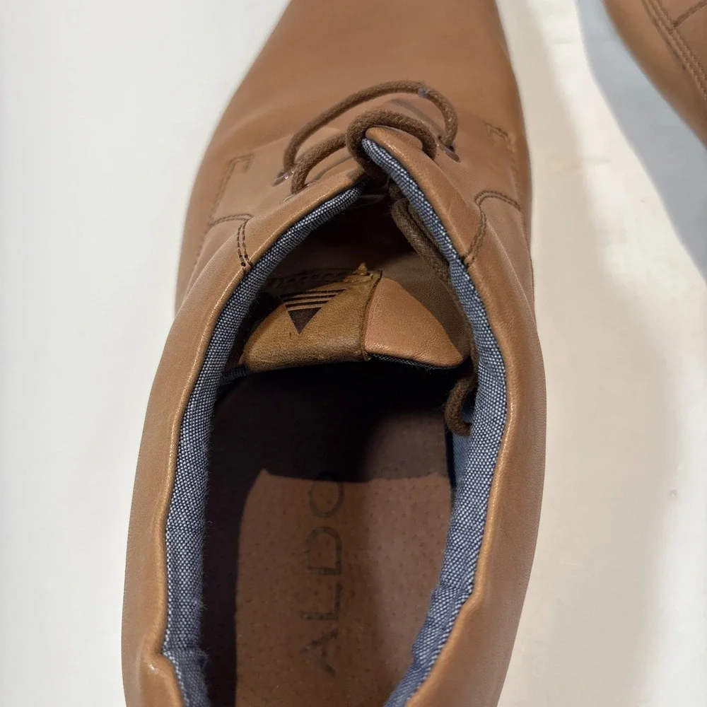Aldo Men's Brown Leather Casual Shoes Size 9.5‎ Lace Up